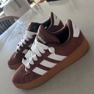 Adidas Brown and White Sneakers